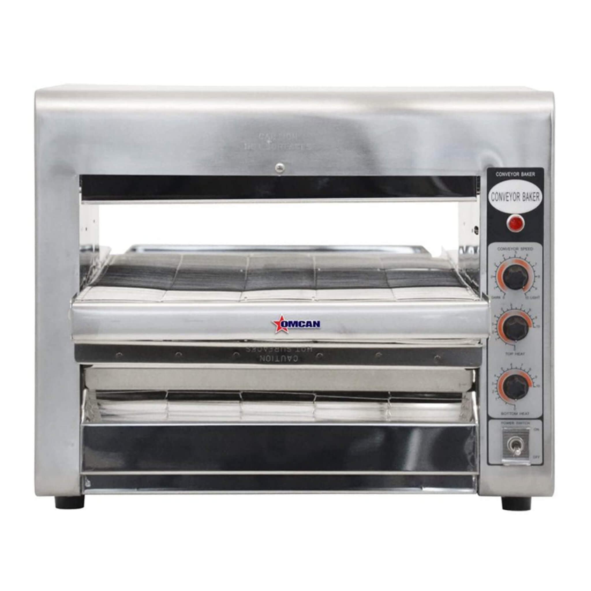 Omcan Premium Commercial Stainless Steel Conveyor Restaurant Countertop Pizza Baking Oven, 3600W (SAK48164) image 1