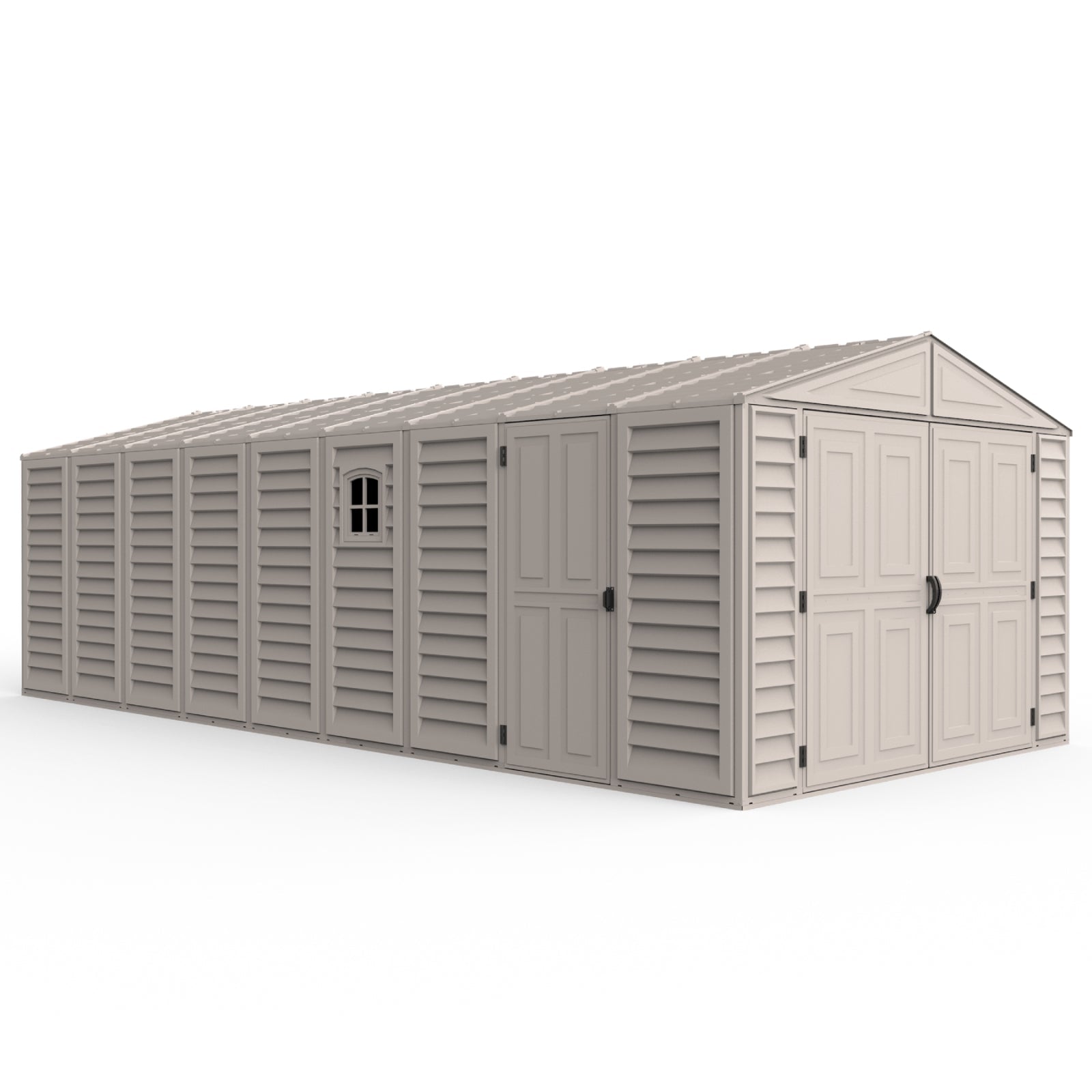 10.5×23 ft Vinyl Garage, Vinyl Storage Shed with Foundation, 2 Windows & Side Doors image 1