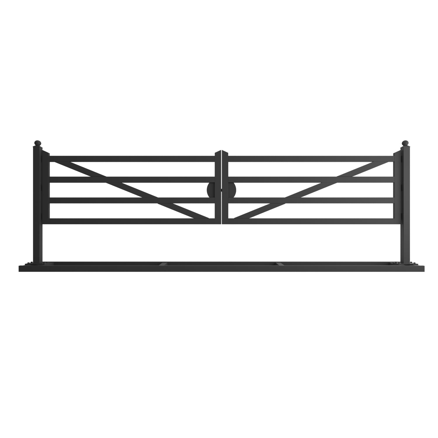 20 ft Farm Driveway Gate with Diagonal Tubes, Dual Swing image 1