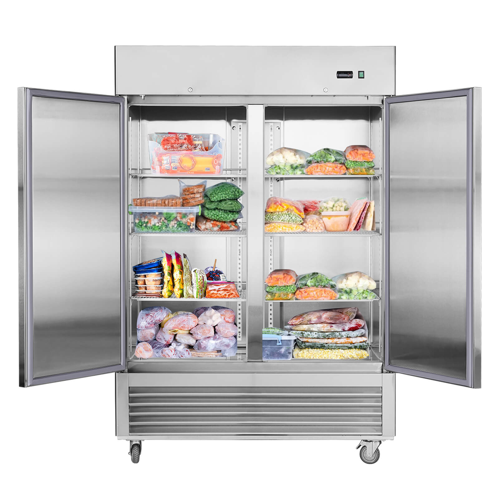 [CLEARANCE] 54"W Commercial Freezer 42 cu. ft. 2 Solid Door Reach-In Freezer image 1