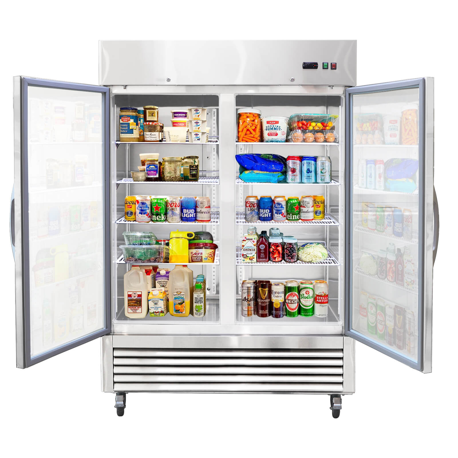 [CLEARANCE] 54"W Commercial Refrigerator 42 cu. ft. 2 Glass Door Reach In Refrigerator image 1