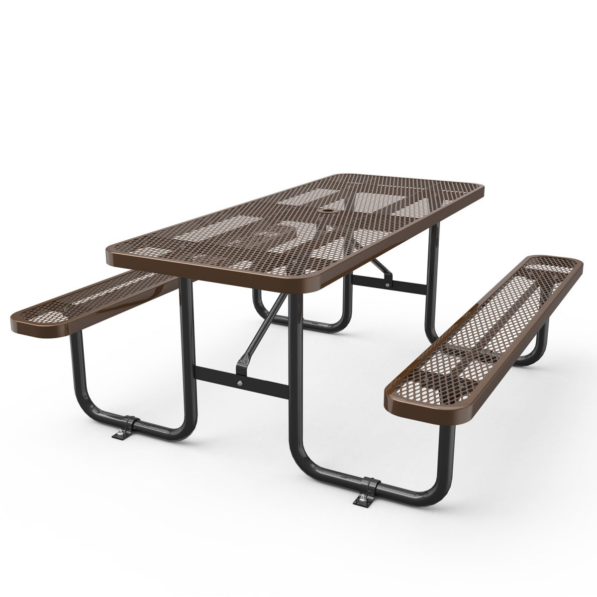 6ft Rectangle Picnic Table With Umbrella Hole image 1