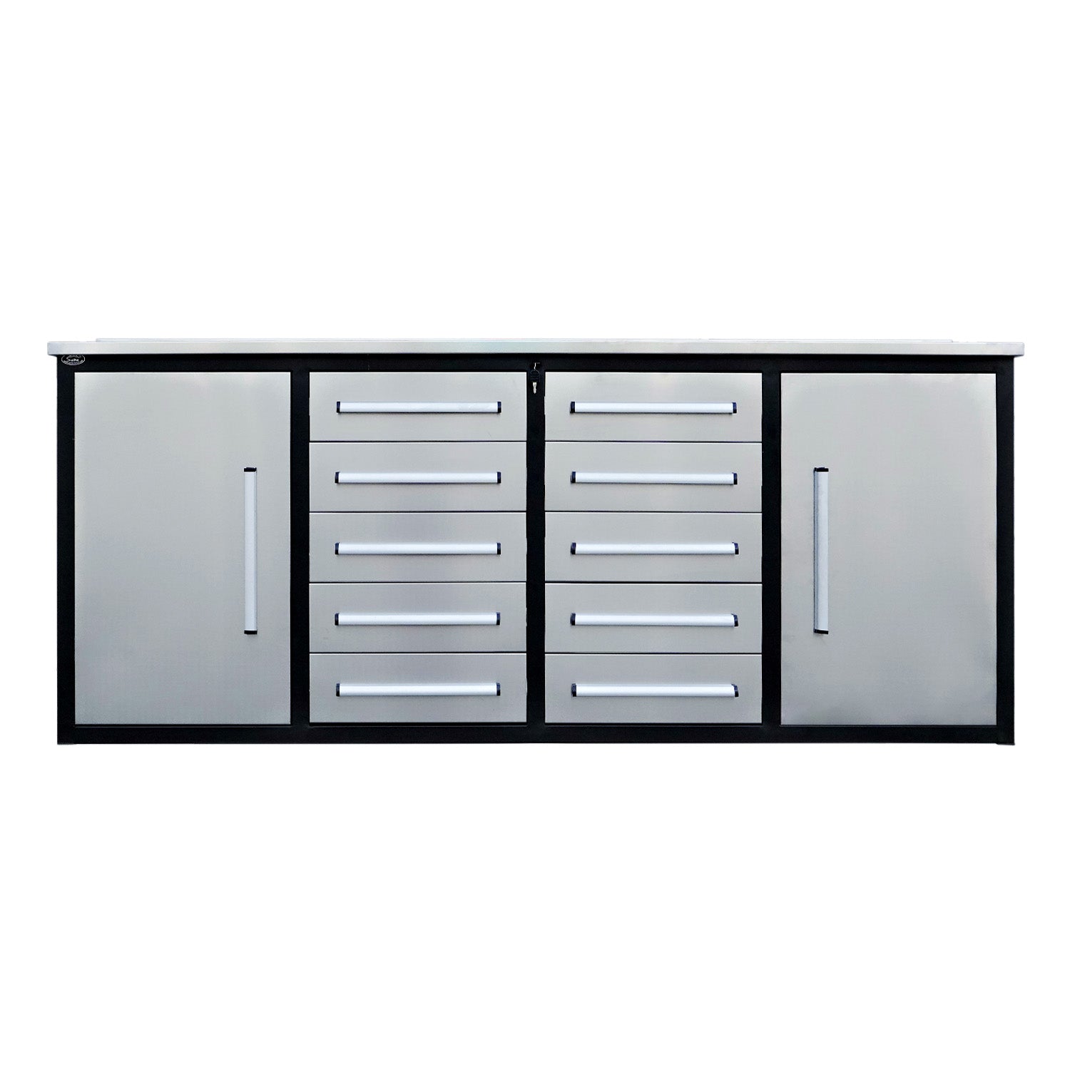 7ft Heavy Duty Workbench with 10 Drawers & 2 Cabinets image 1