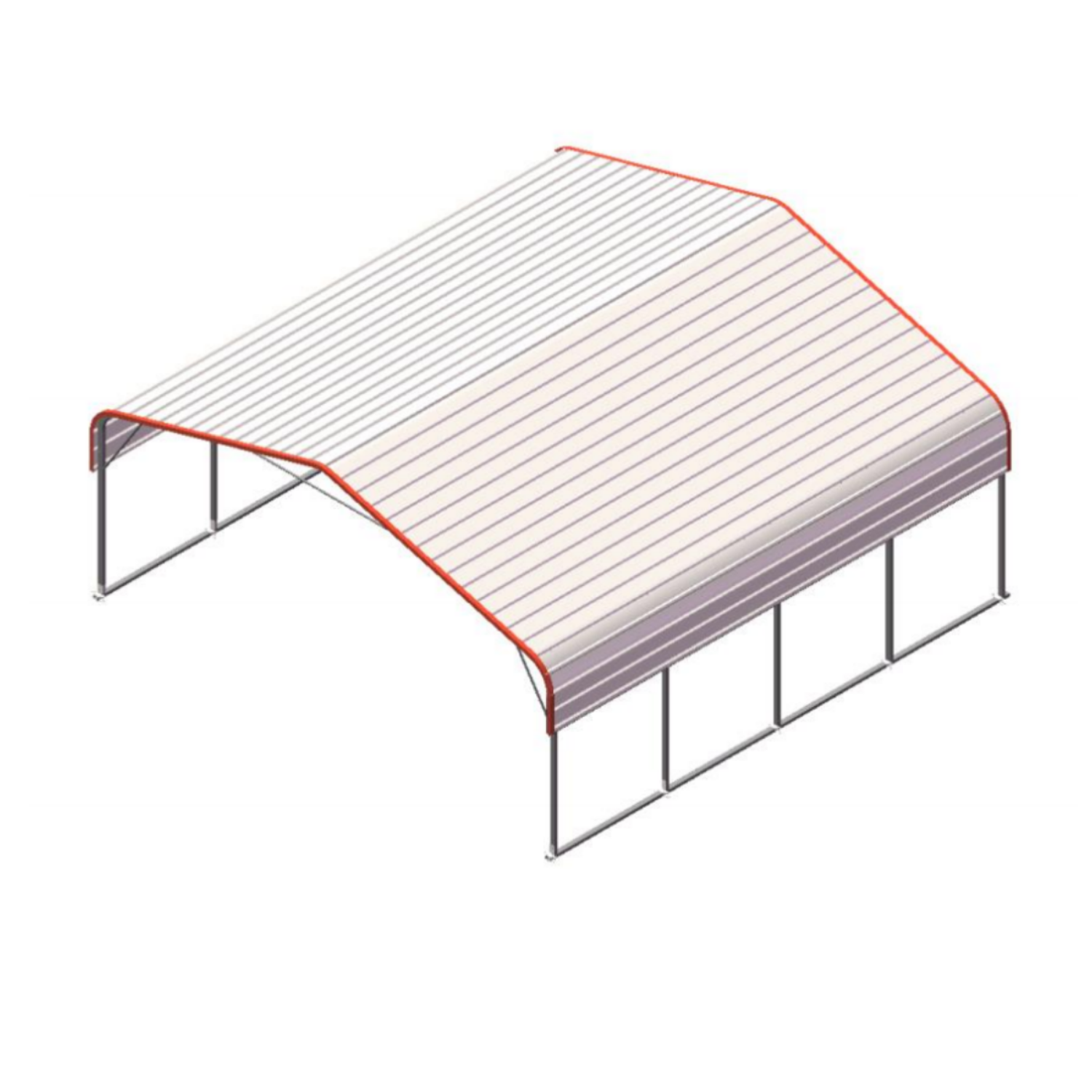 Classic Steel Carport 20'W x 20'L image 1