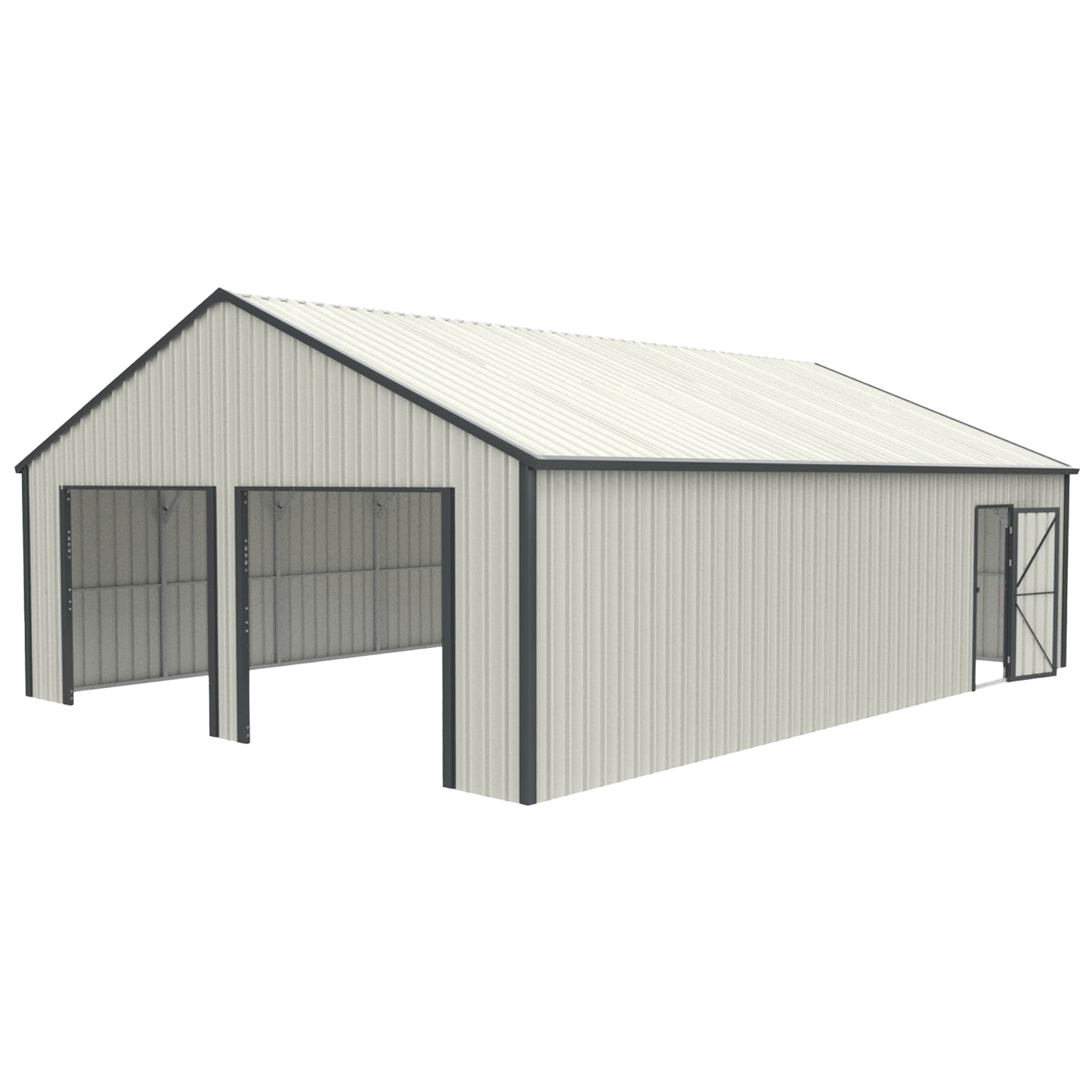 25' x 33' Double Garage Metal Shed with Side Entry Door image 1