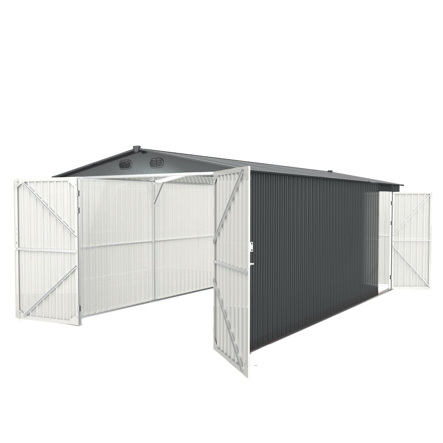 [CLEARANCE] 10x20 Metal Garage Shed with Double Front Doors image 1