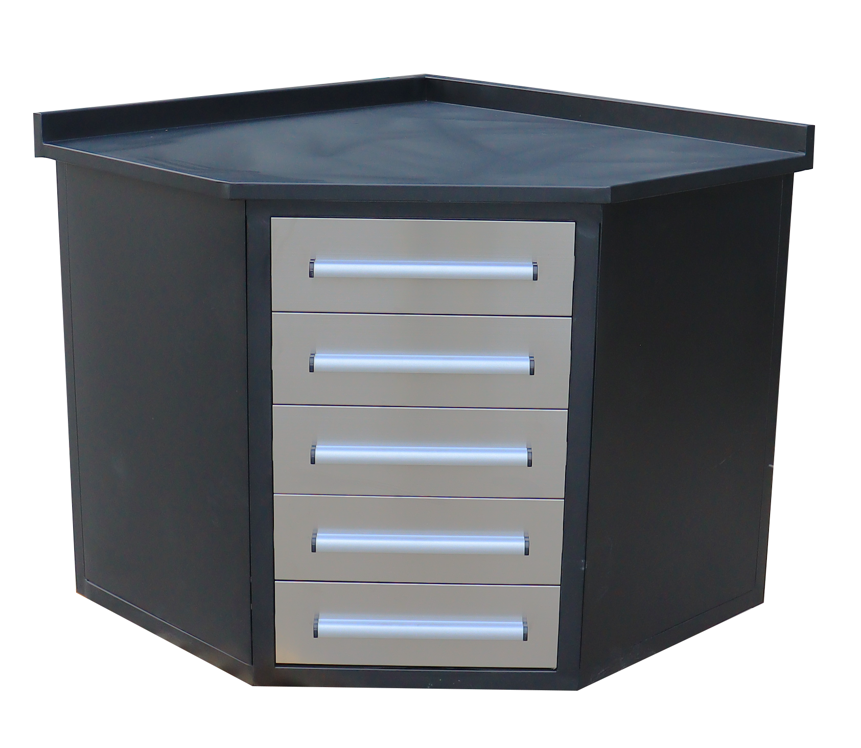 3ft- 5Drawers Stainless Steel Corner Cabinet image 1