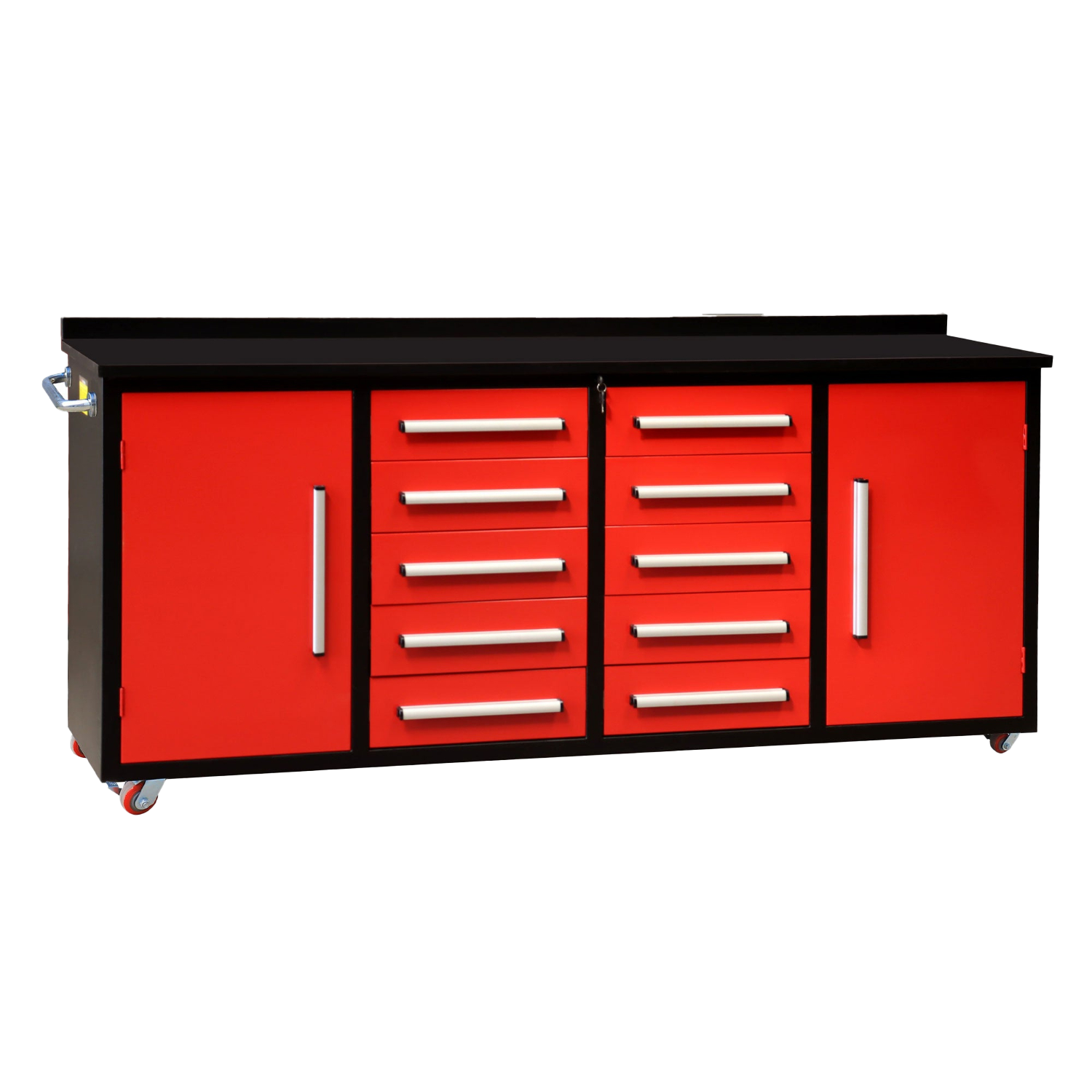 7ft 10-drawer Storage Workbench with Wheels image 1