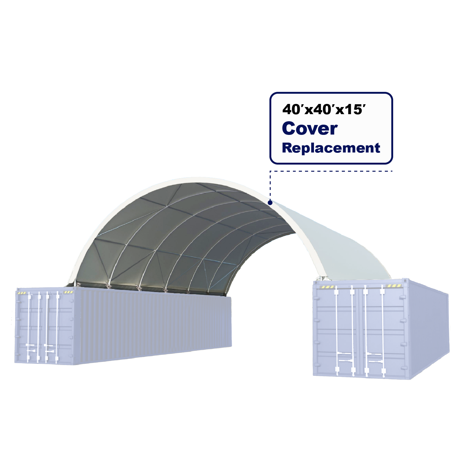 [IL CLEARANCE] Cover Replacement for 40x40x15 Container Shelter image 1