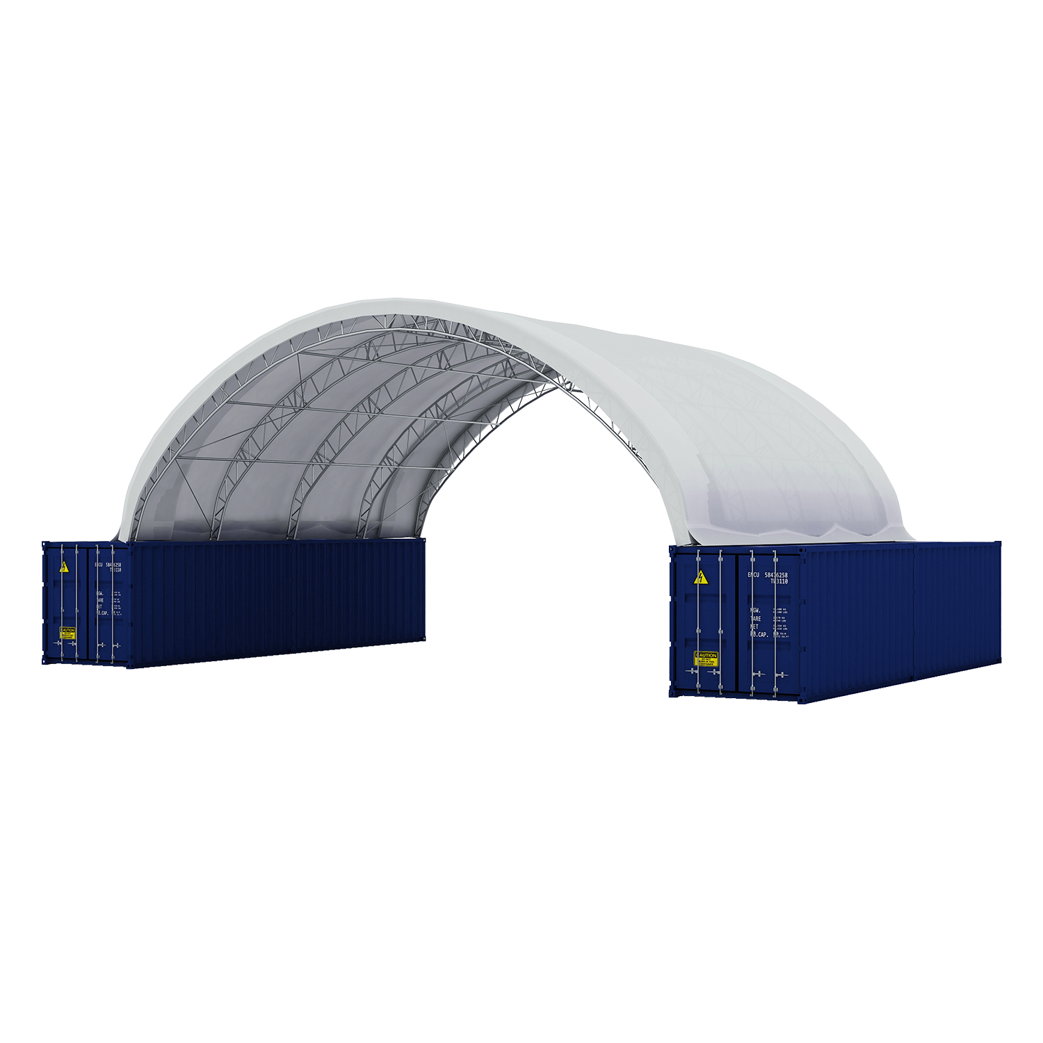 Fortified 50'x40'x17' Double Truss Container Shelter image 1