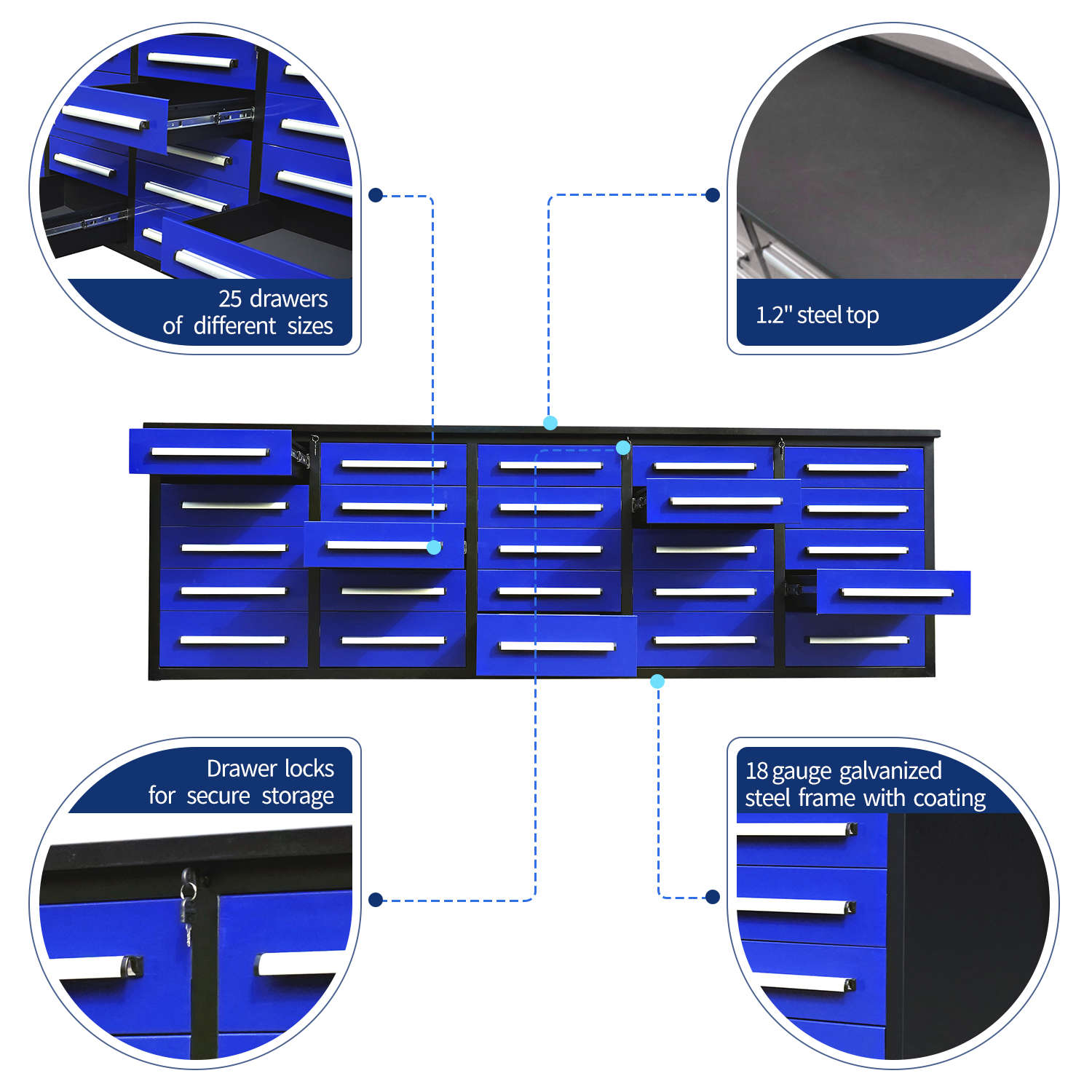 10 Heavy Duty Workbench with 25 Drawers image 5