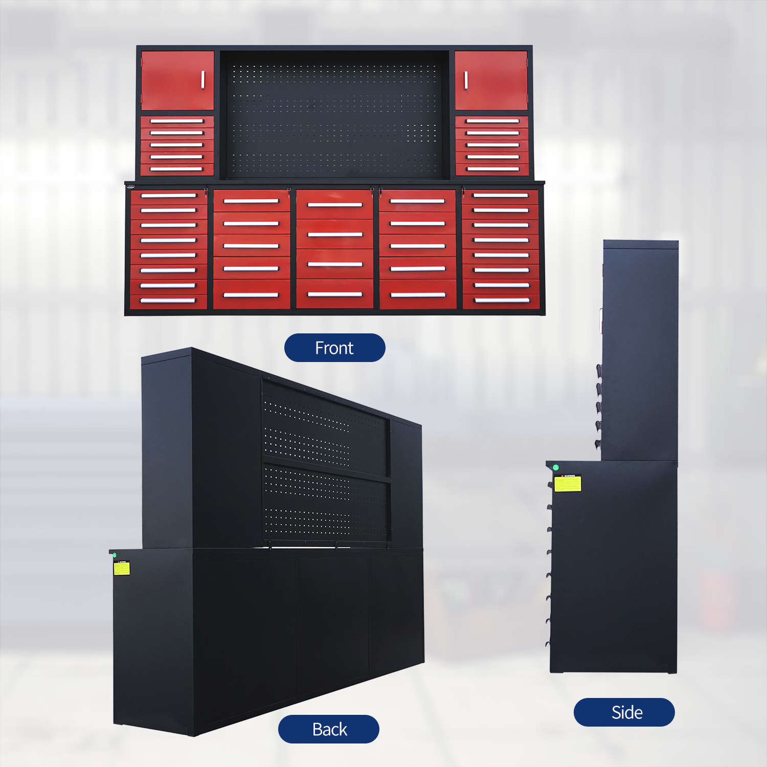 10ft Workbench Cabinet(40 Drawers, 2 Cabinets & 1 Pegboard) image 13