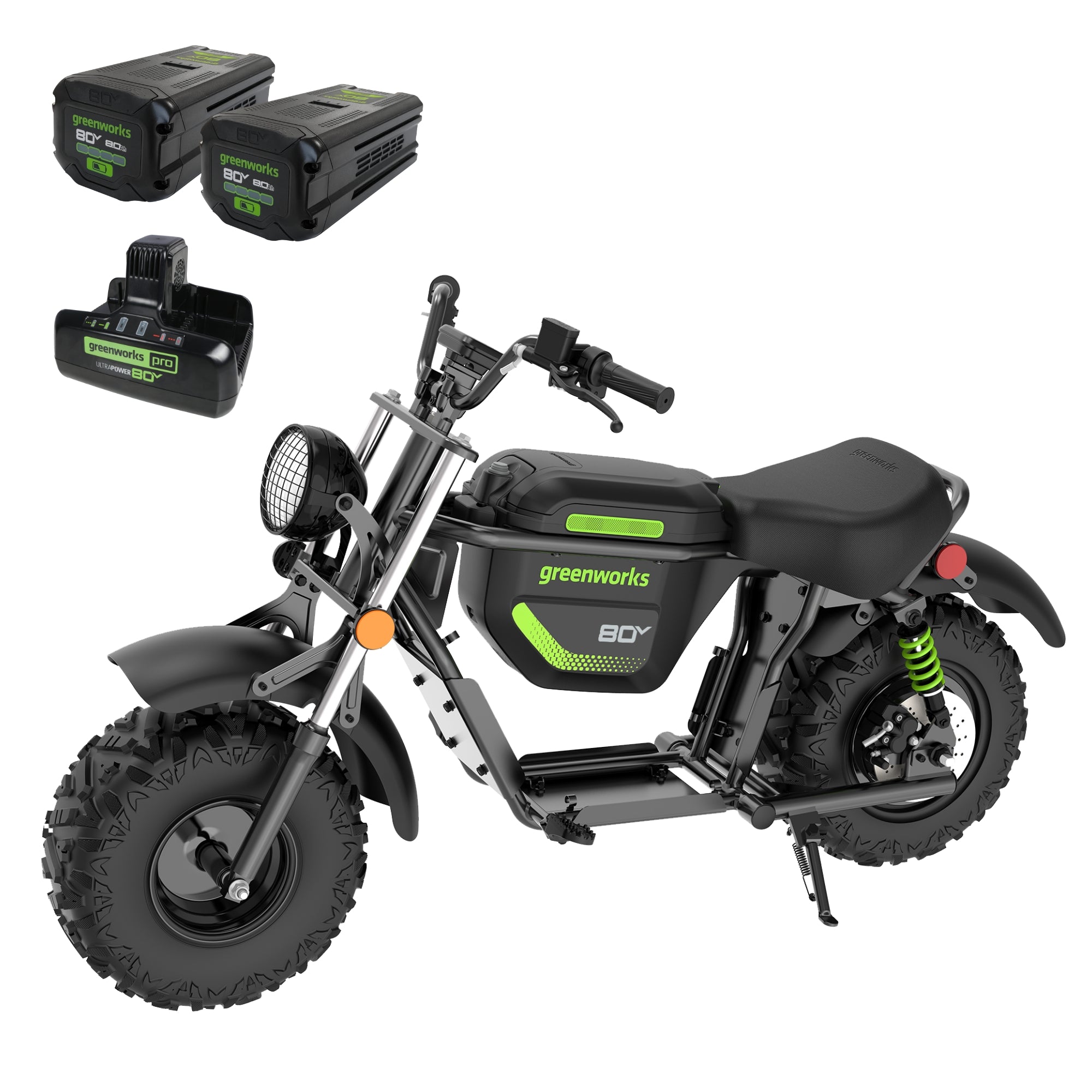 80V STEALTH Series Electric Mini-Bike w/ (2) 8.0Ah Batteries & Dual-Port Rapid Charger image 1