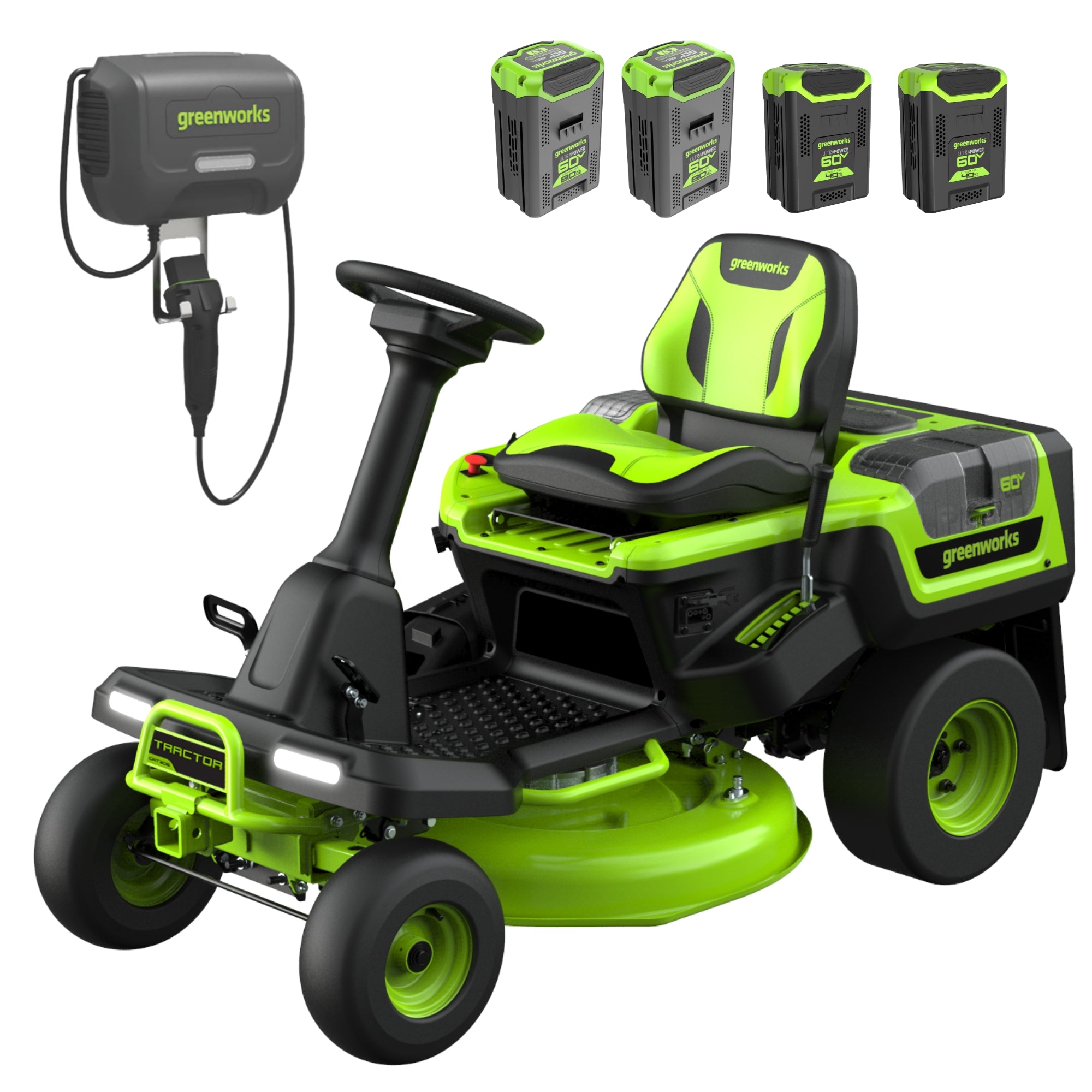 60V 30” CrossoverT Riding Lawn Tractor with (2) 8.0 Ah, (2) 4.0 Ah Batteries & 600-Watt Charger image 1