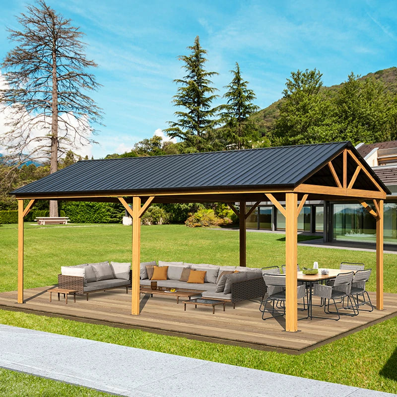 Gable Hardtop Gazebo - Wood-looking Frame image 10