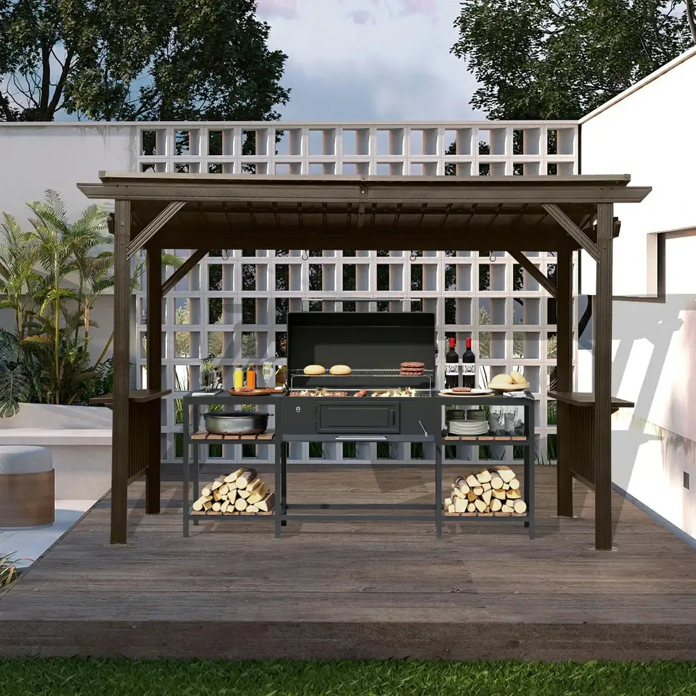 6.5 × 12 Hardtop Grill Gazebo Sloping Roof image 14