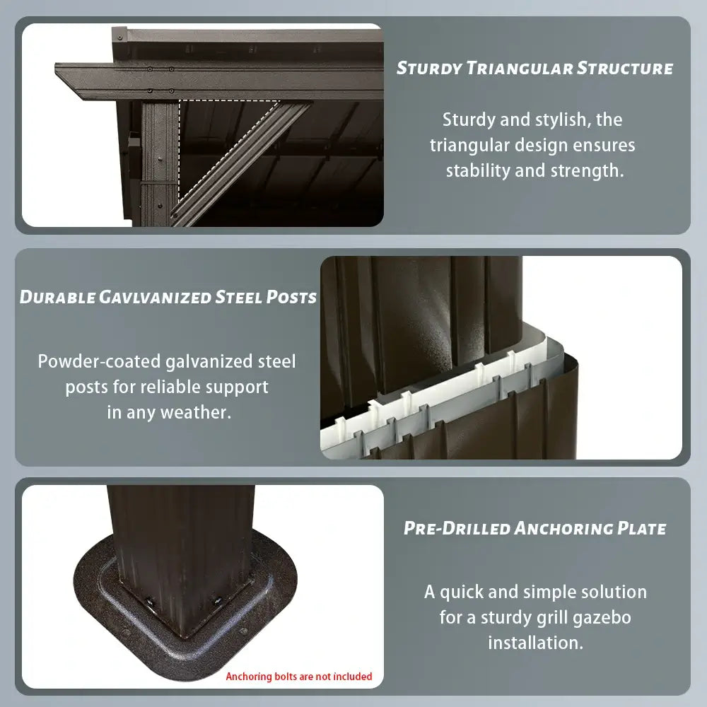 6.5 × 12 Hardtop Grill Gazebo Sloping Roof image 10