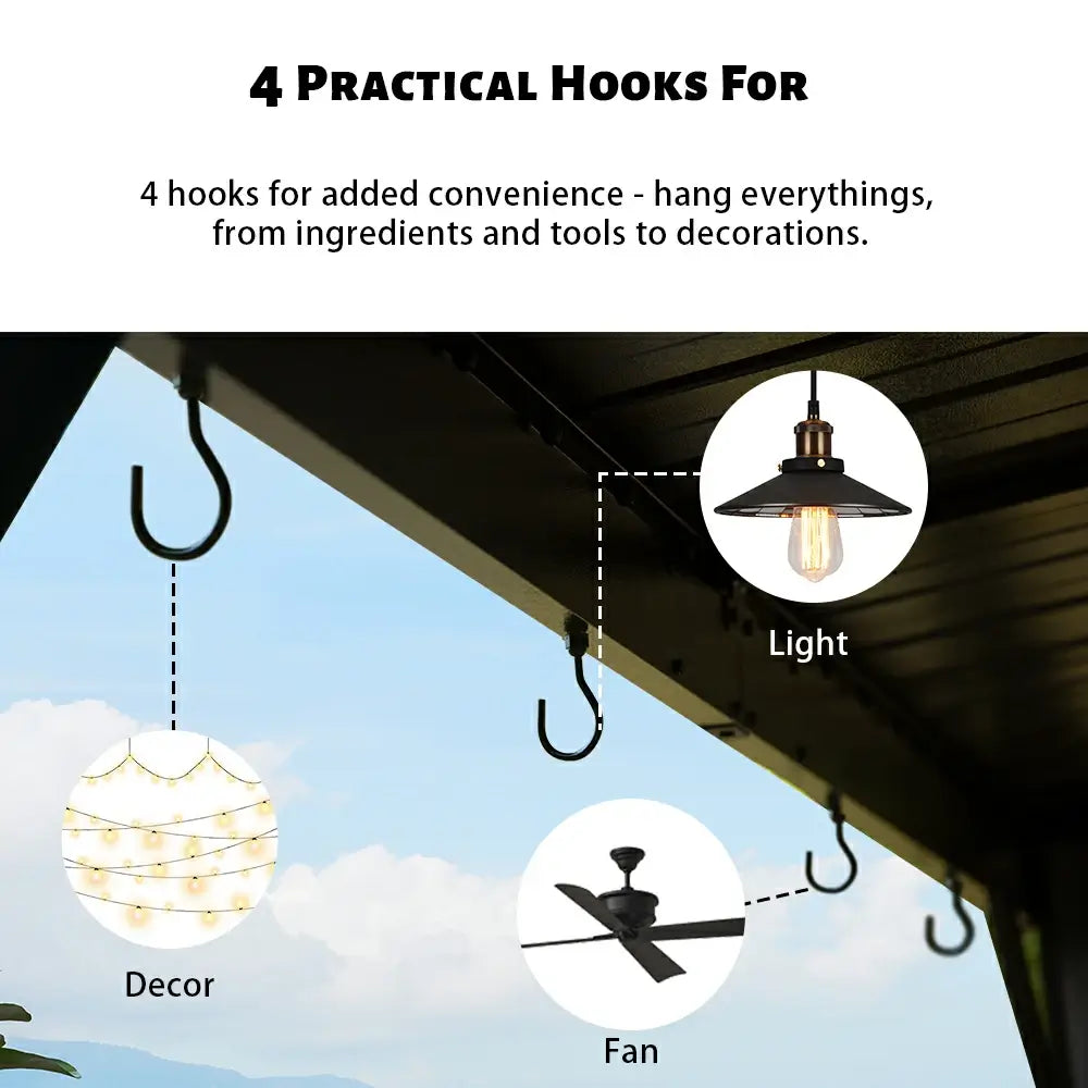 6.5 × 12 Hardtop Grill Gazebo Sloping Roof image 6