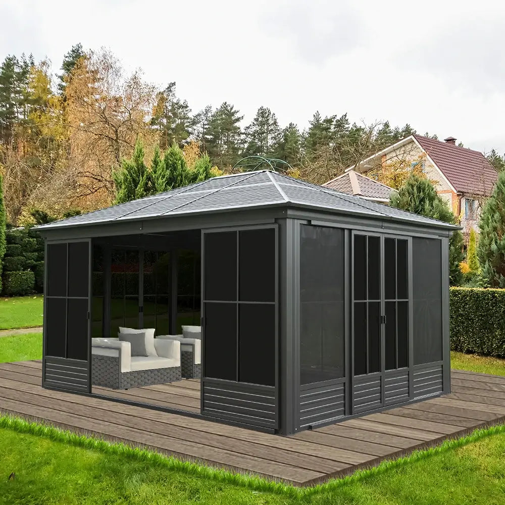 12'×15' Sunroom with Four Side Doors image 1