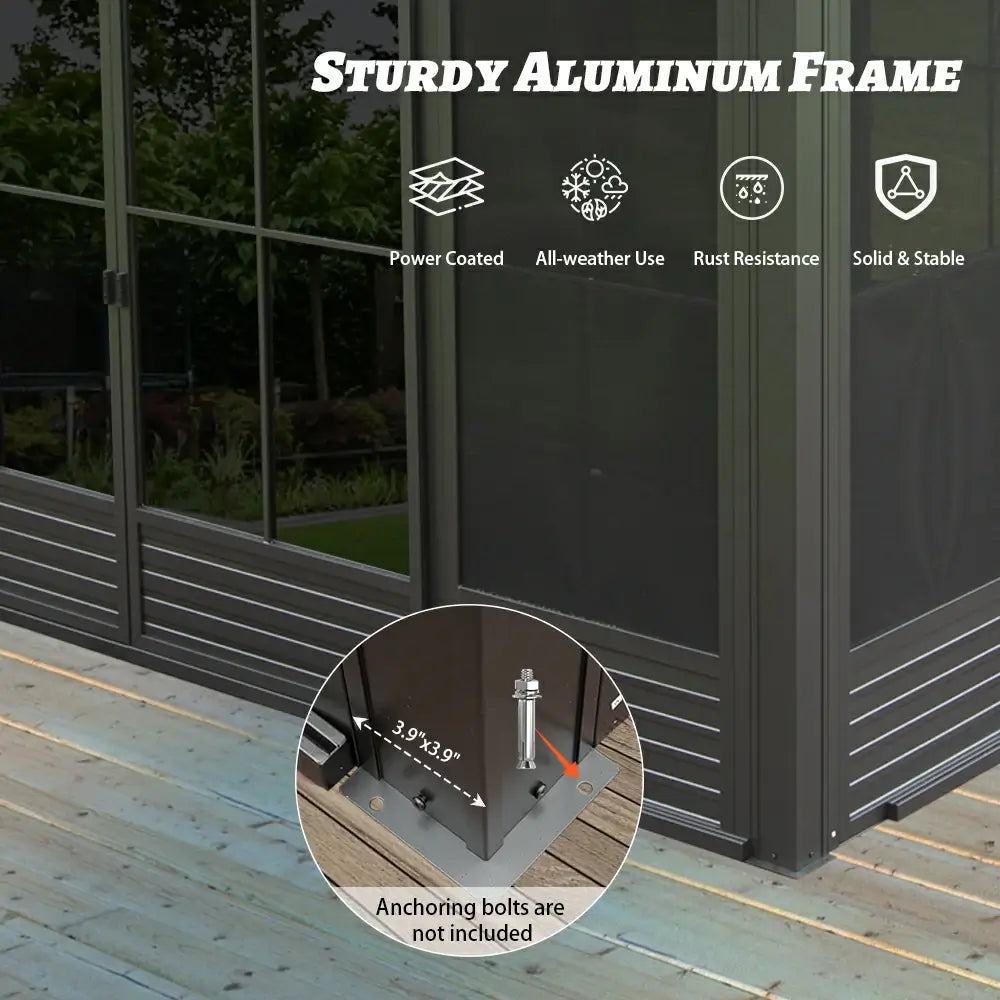 12×15 Sunroom with Four Side Doors image 5