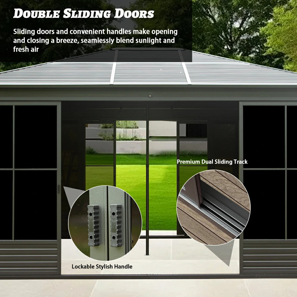 12×15 Sunroom with Four Side Doors image 9