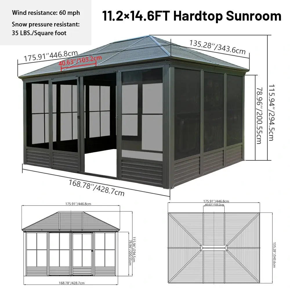 All-Season Sunroom with Double Sliding Doors image 3