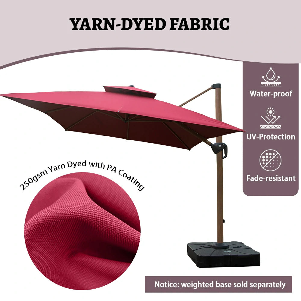 Cantilever Umbrella Wood Grain- Rectangular image 30