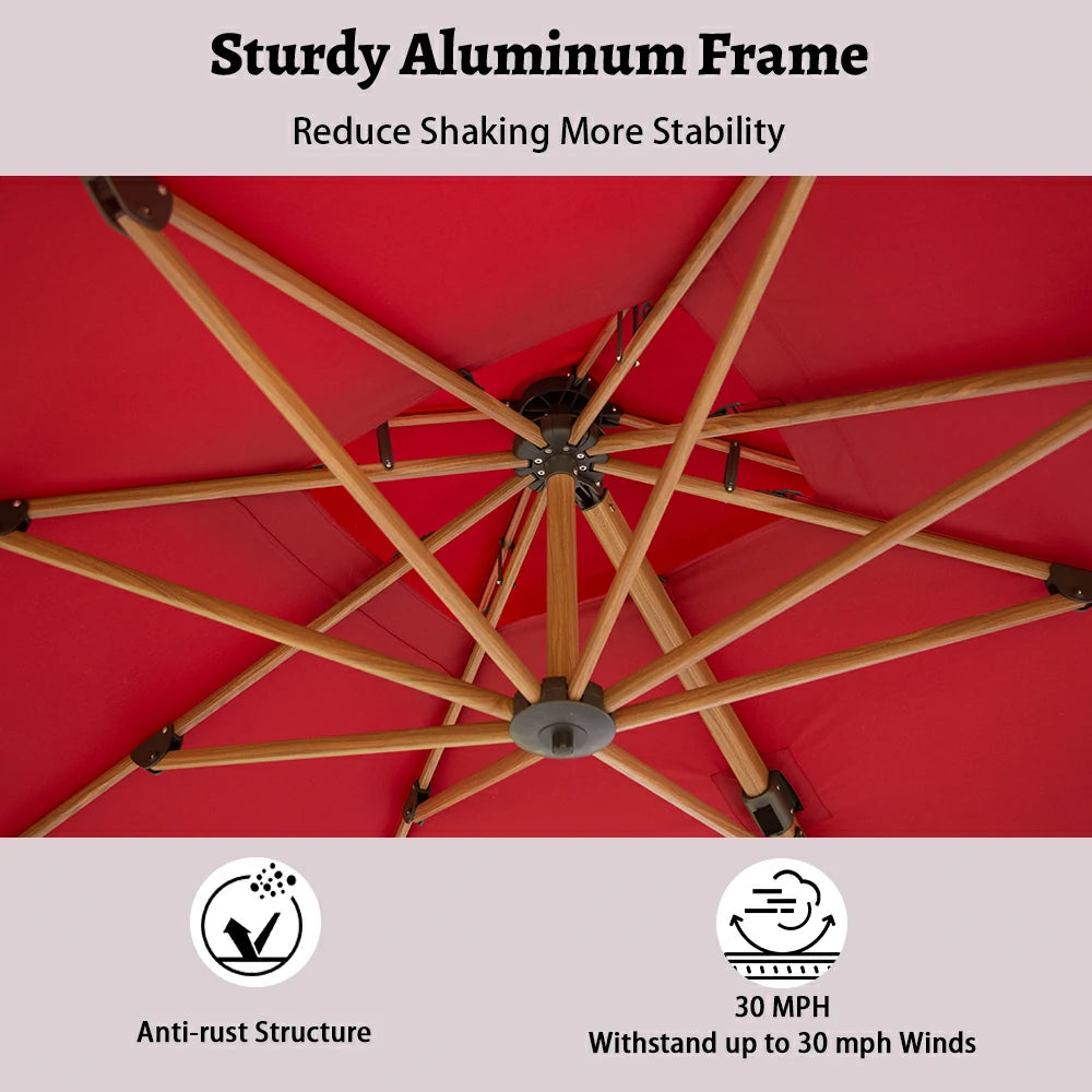 Cantilever Umbrella Wood Grain- Rectangular image 31