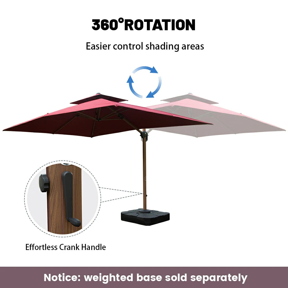 Cantilever Umbrella Wood Grain- Rectangular image 32