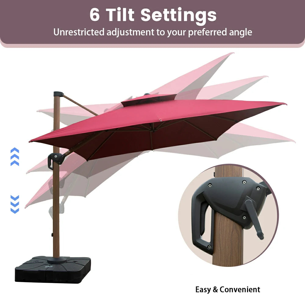 Cantilever Umbrella Wood Grain- Rectangular image 33