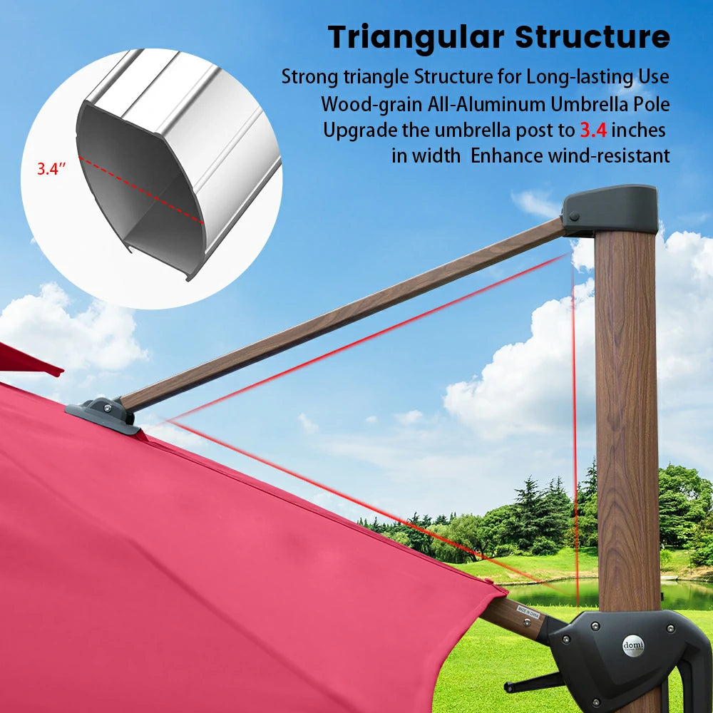 Cantilever Umbrella Wood Grain- Rectangular image 35