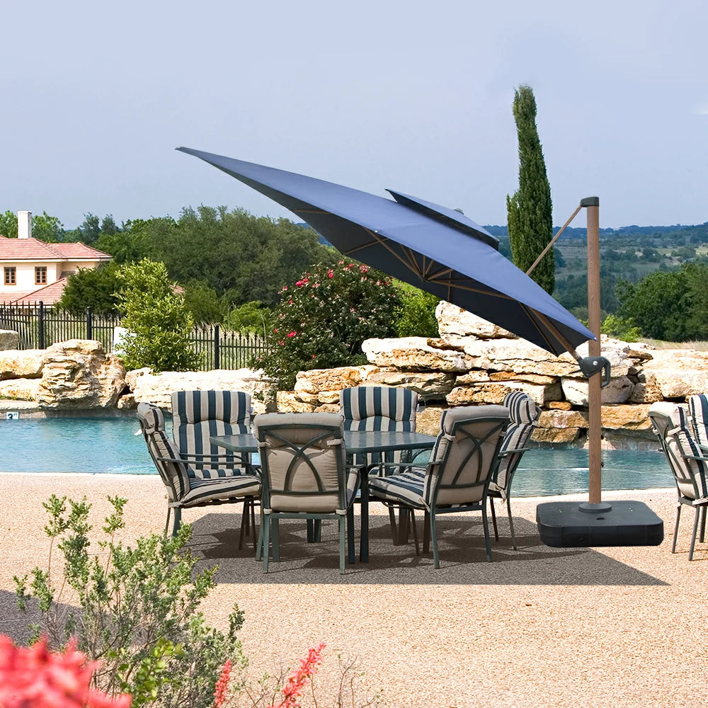 Cantilever Umbrella Wood Grain- Rectangular image 19