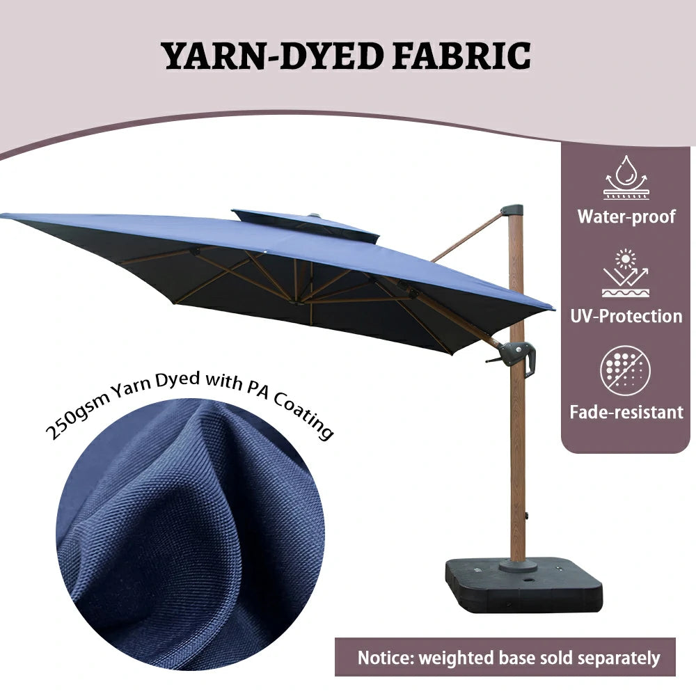 Cantilever Umbrella Wood Grain- Rectangular image 21