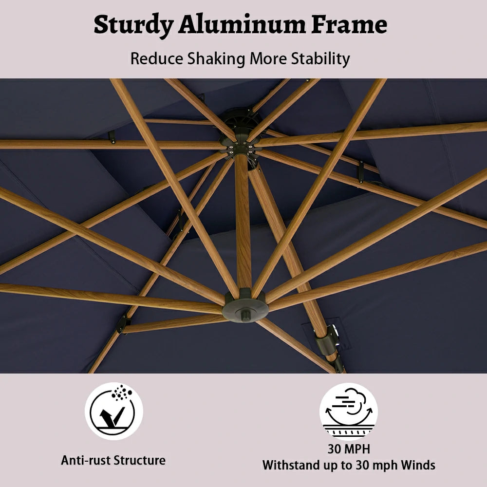 Cantilever Umbrella Wood Grain- Rectangular image 22