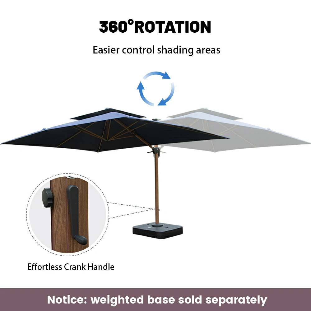 Cantilever Umbrella Wood Grain- Rectangular image 23