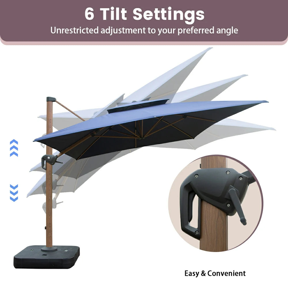 Cantilever Umbrella Wood Grain- Rectangular image 24