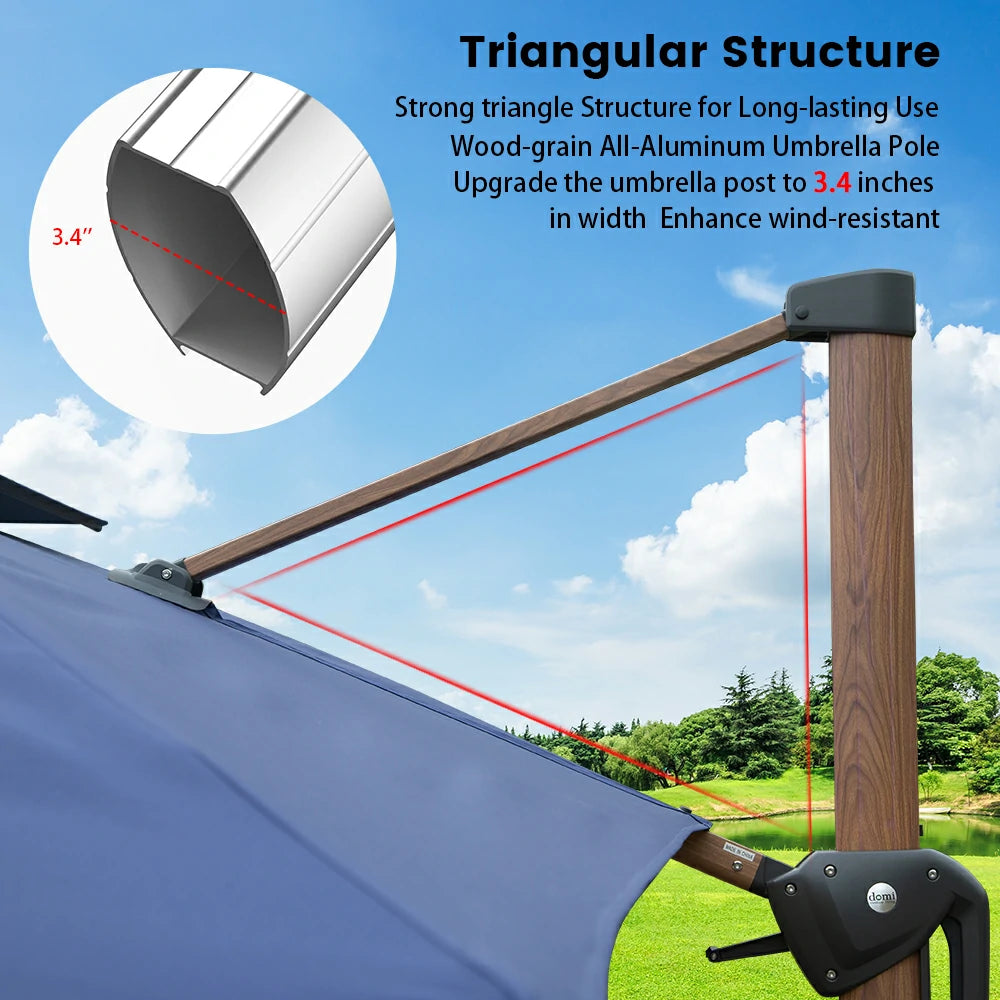 Cantilever Umbrella Wood Grain- Rectangular image 26