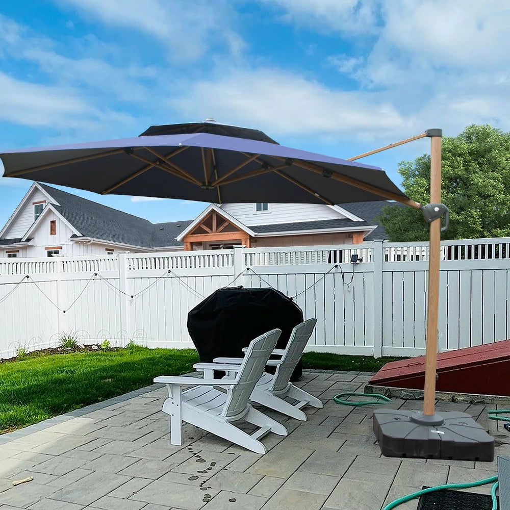 Cantilever Umbrella Wood Grain- Round image 20