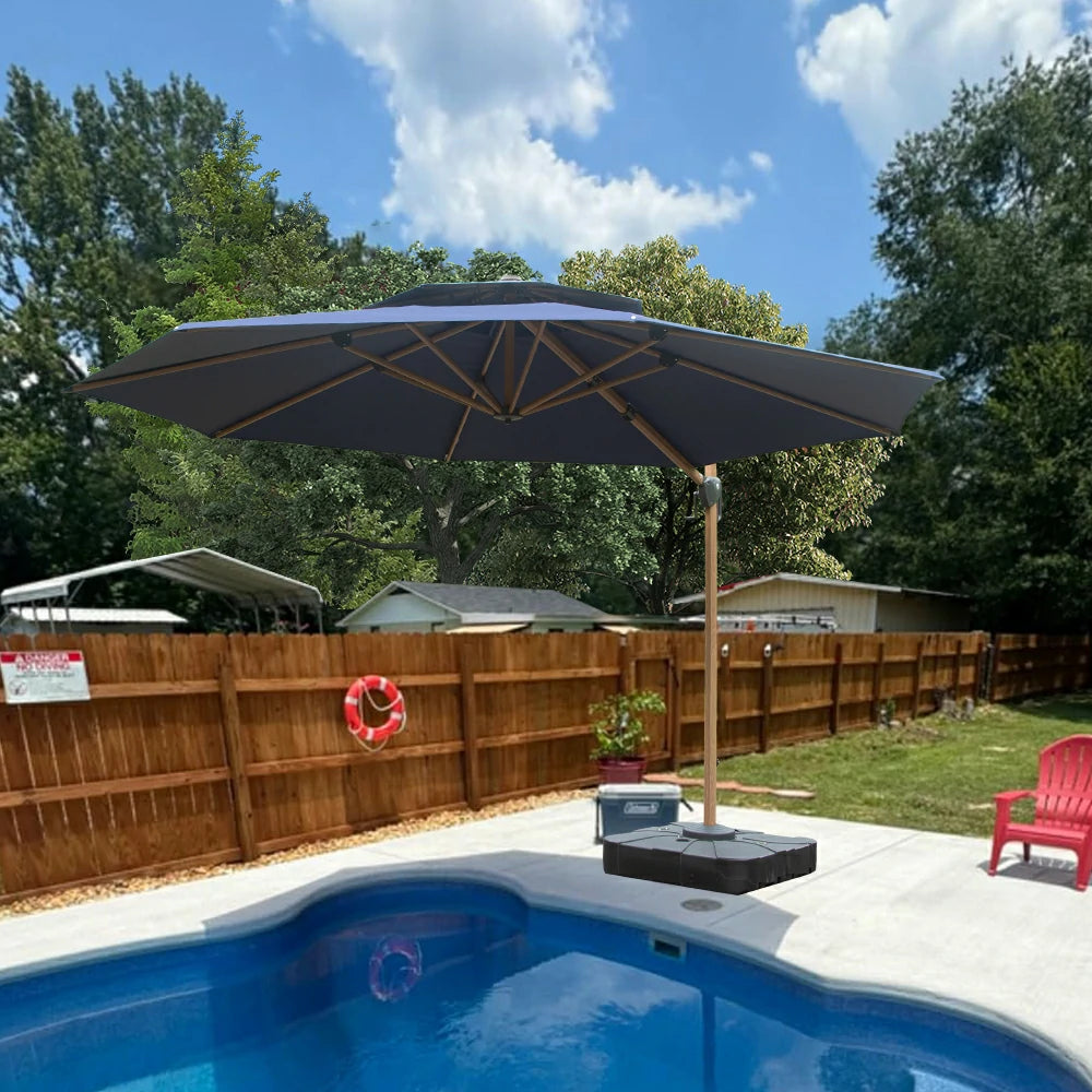 Cantilever Umbrella Wood Grain- Round image 21