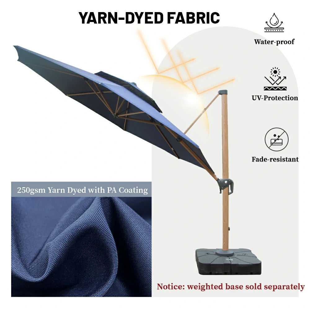 Cantilever Umbrella Wood Grain- Round image 23