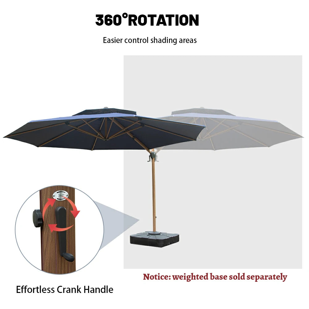 Cantilever Umbrella Wood Grain- Round image 26