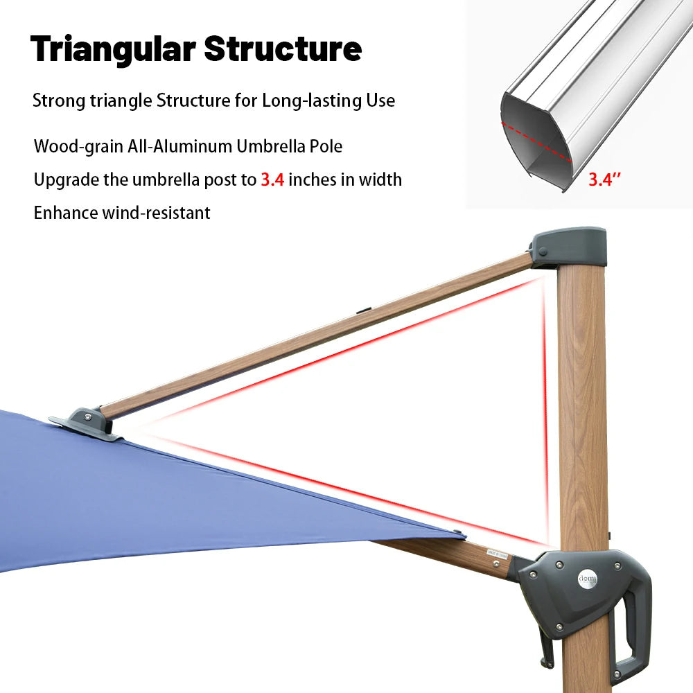 Cantilever Umbrella Wood Grain- Round image 28
