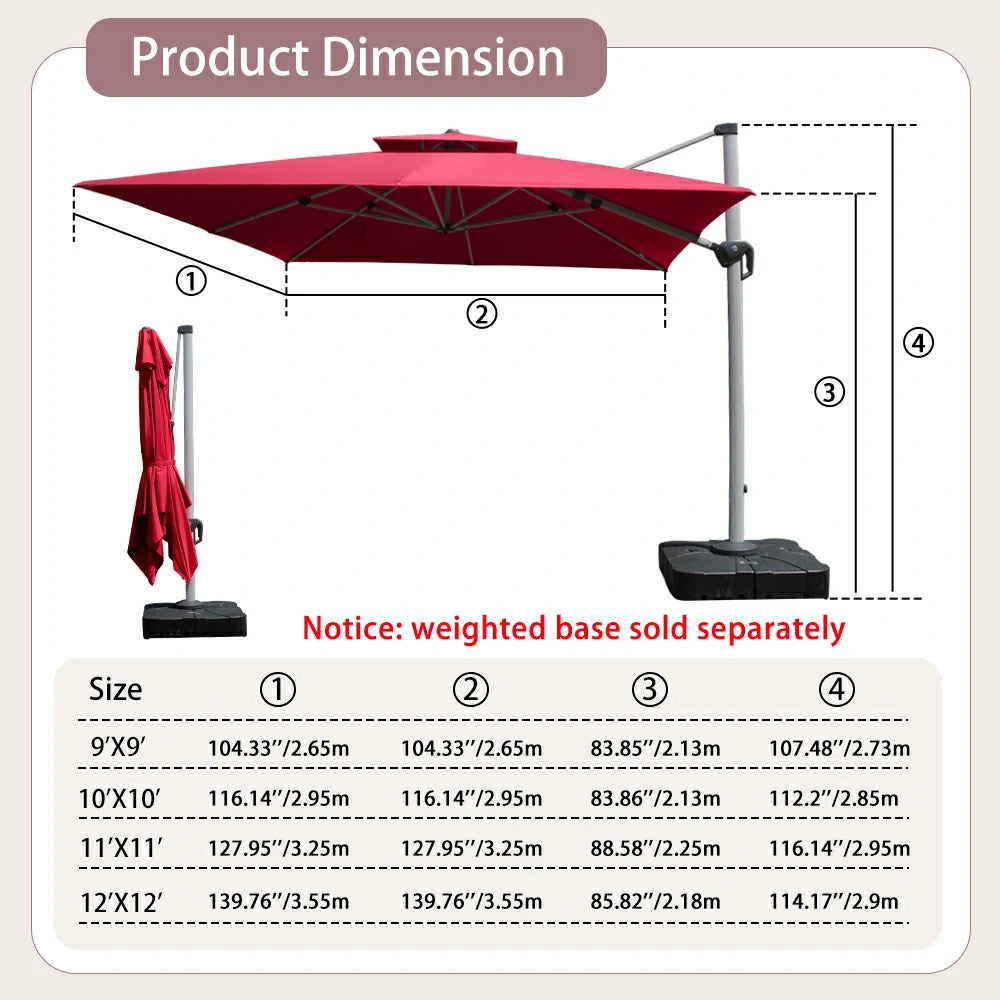 Cantilever Patio Umbrella - Square image 11