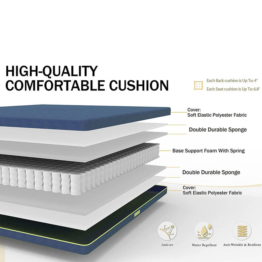 4 Pcs Outdoor Sofa Set image 13