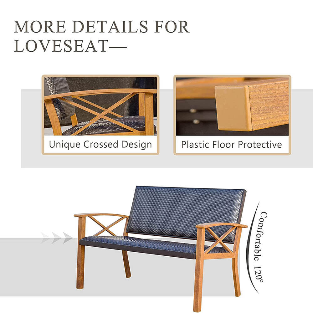 4 Pieces Outdoor Bistro Set image 4