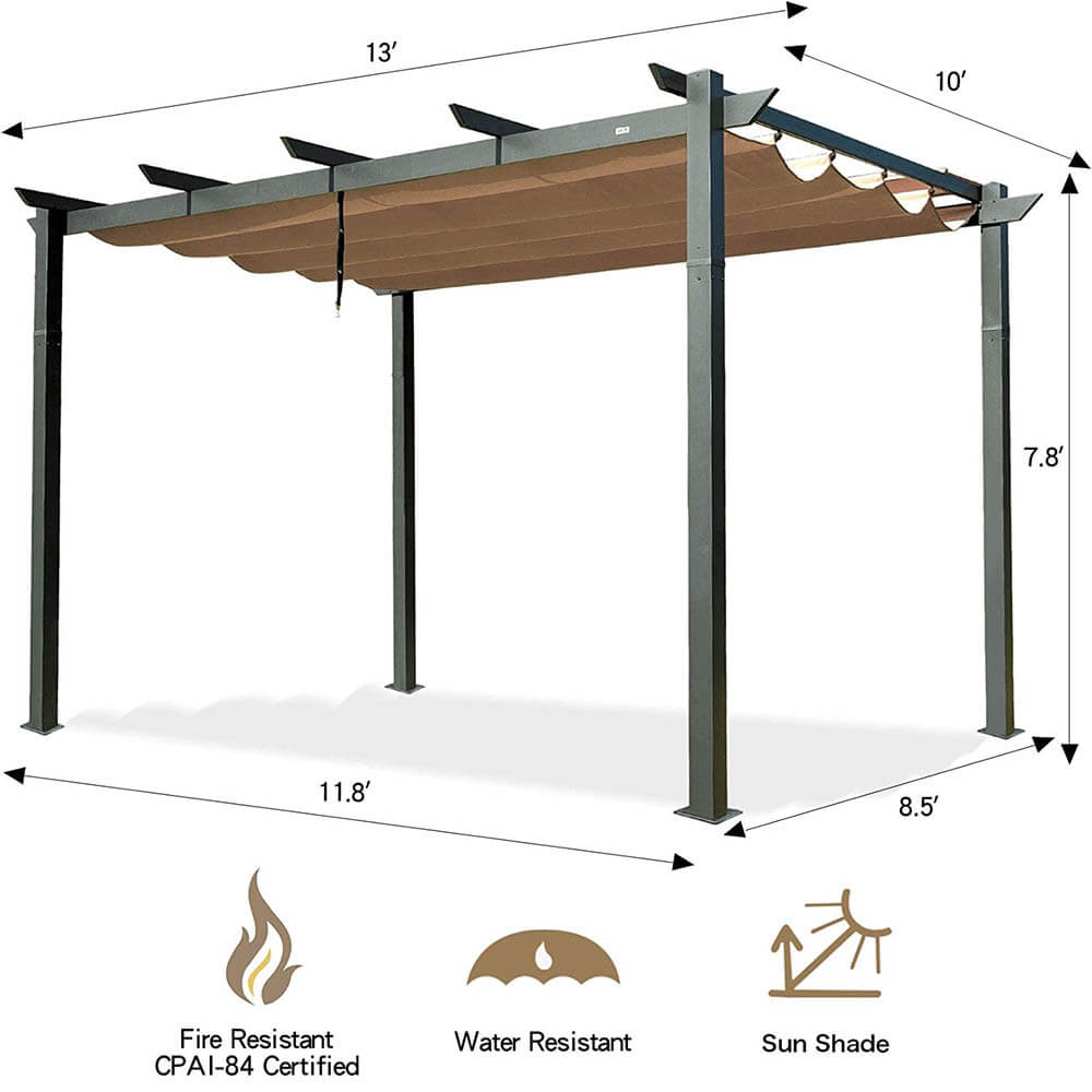 Aluminum Outdoor Retractable Pergola image 15