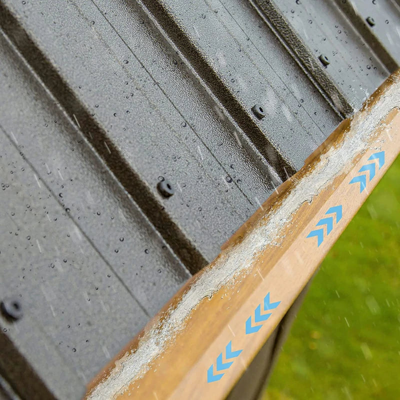 Aluminum Hardtop Gazebo Wood-Looking with Drainage Gutters image 48