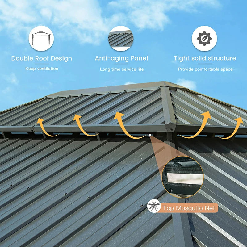 Hardtop Gazebo Classic W/ Netting & Curtain image 47