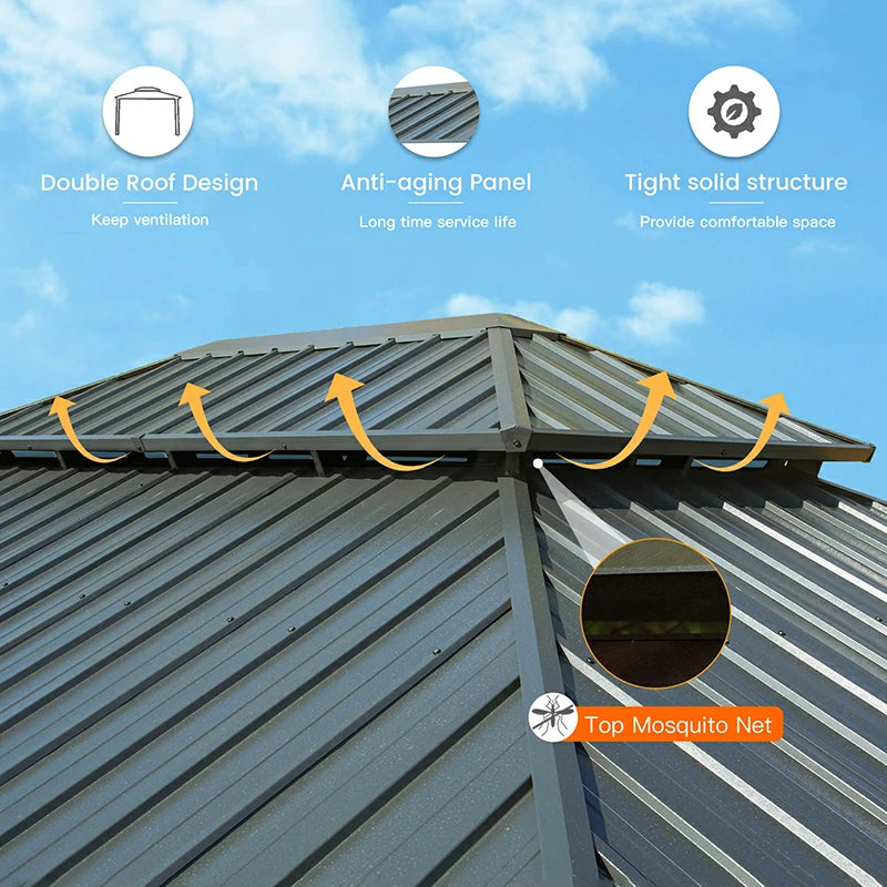 Hardtop Gazebo Classic W/ Netting & Curtain image 54