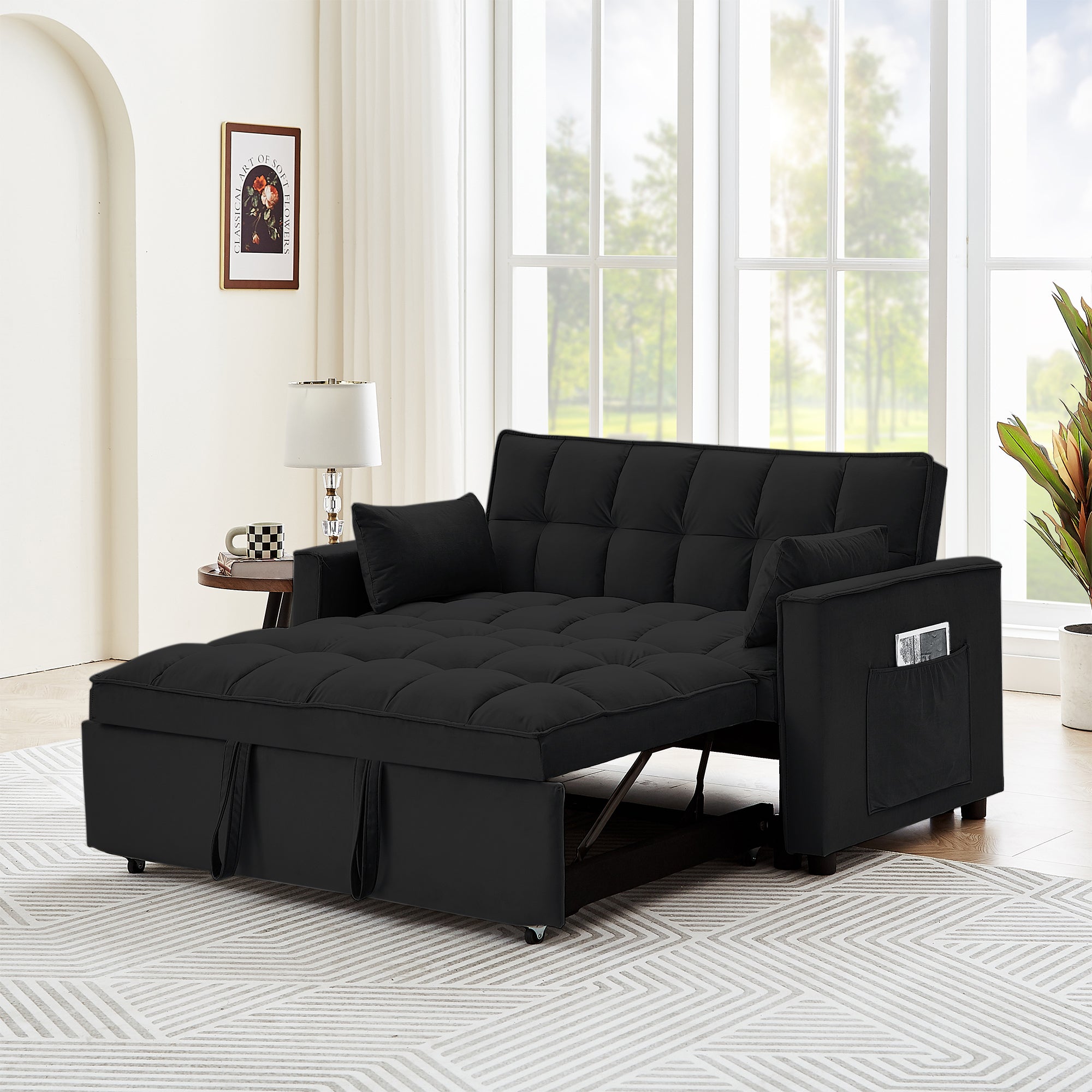 Sleeper Sofa Couch w/Pull Out Bed, 55
